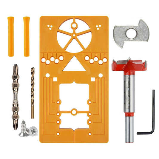 95-105 Degree Multifunctional Hinge Punch Hole Locator Punching Formwork 35mm Cupboard Hinges Auxiliary Board Woodworking Tool - 10Pcs