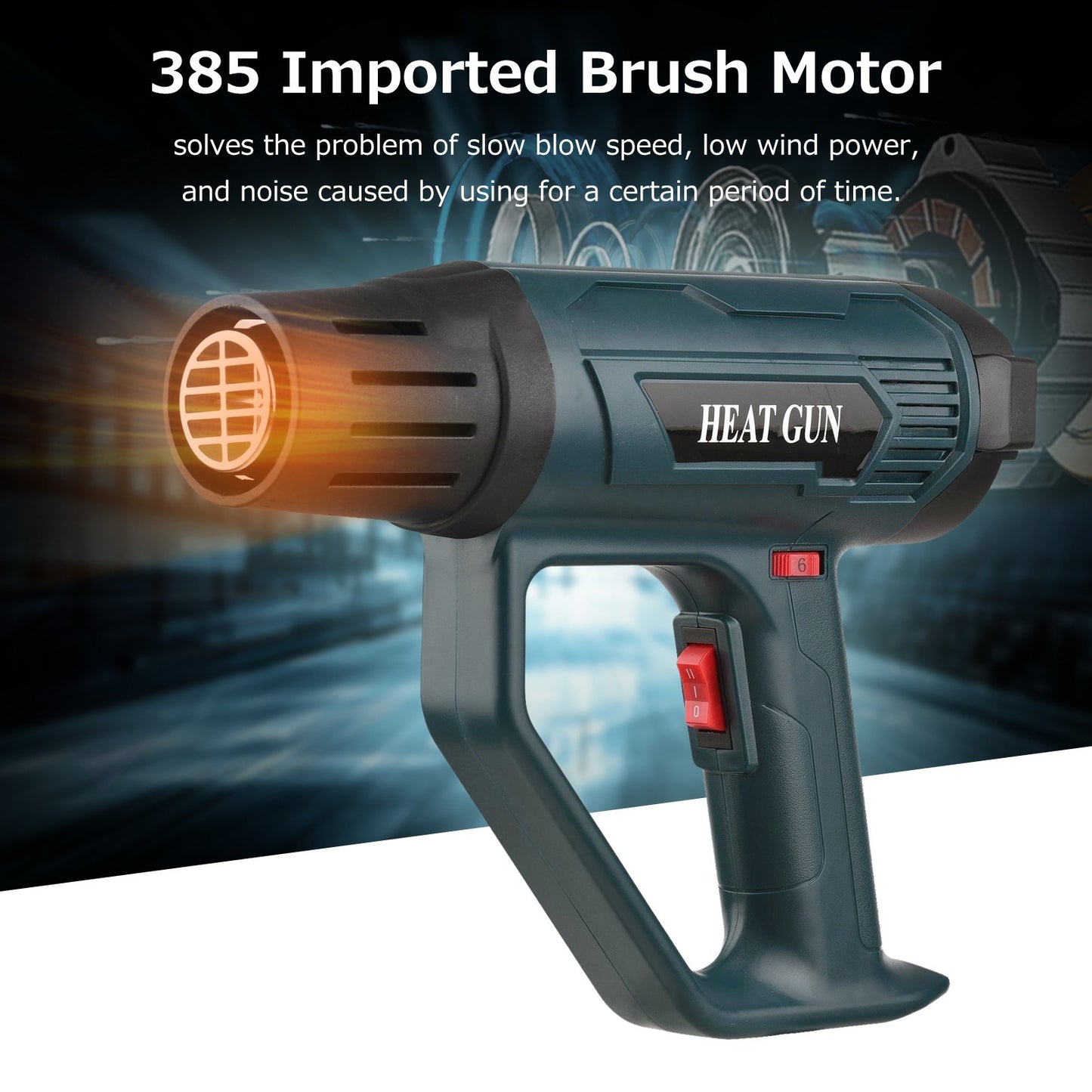 Hot Air Blower 2000W High Power Electronic Digital Display Hot Air Heat Gun Handheld Air Heater for Handicrafts Shrink Packaging - EU Plug 220V