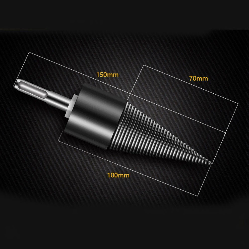 32mm Firewood Chop Drill Bit Wood Splitting Tool Cone Log Splitter Firewood Chopper Breaker Drill Bits - Round Handle