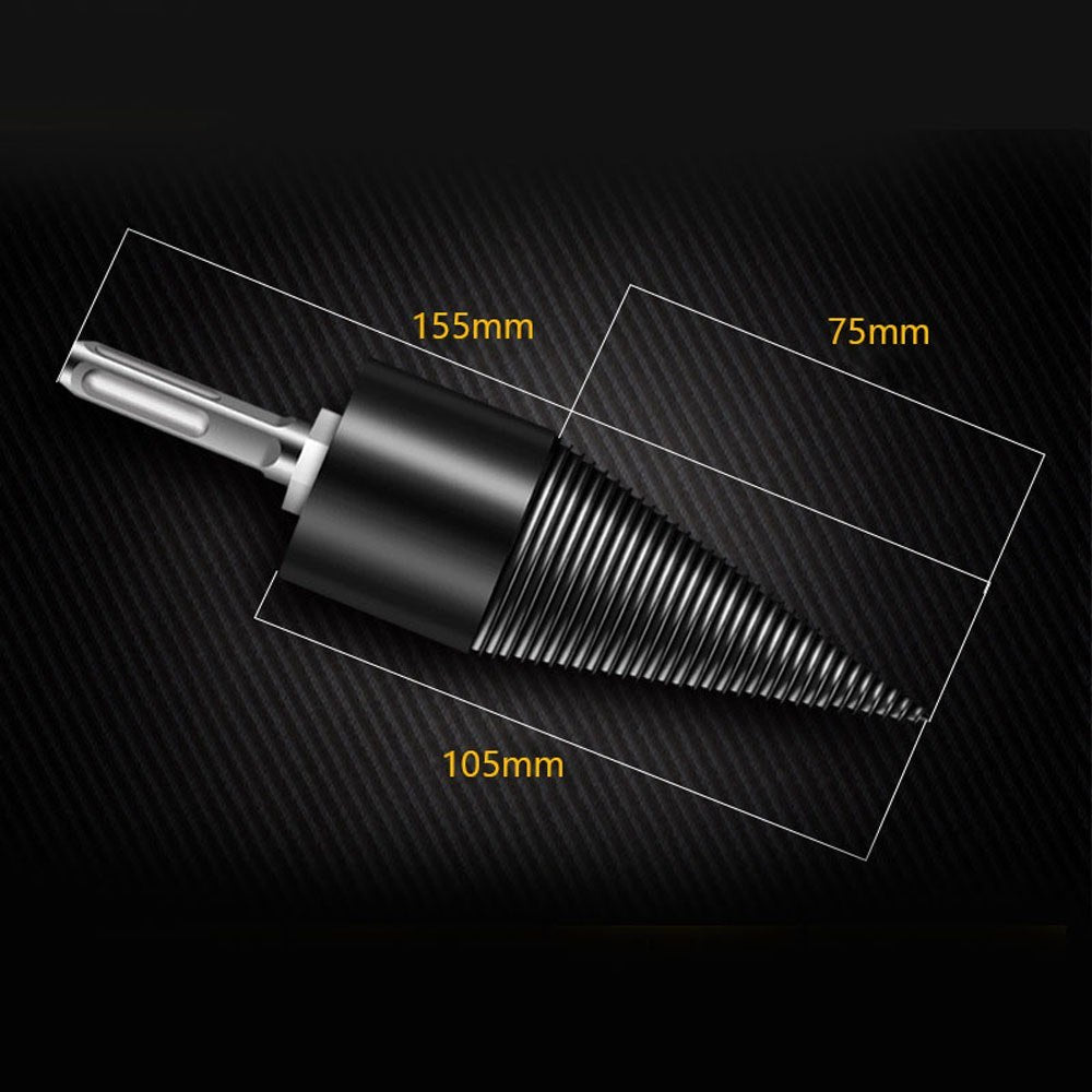 32mm Firewood Chop Drill Bit Wood Splitting Tool Cone Log Splitter Firewood Chopper Breaker Drill Bits - Square Handle