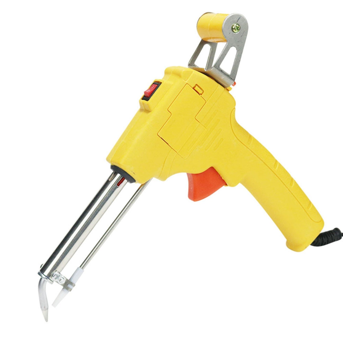 60W External Thermal Manual Welding Automatic Feed Soldering Iron Electric Tool Adjustable Solder Tool - EU Plug/Yellow