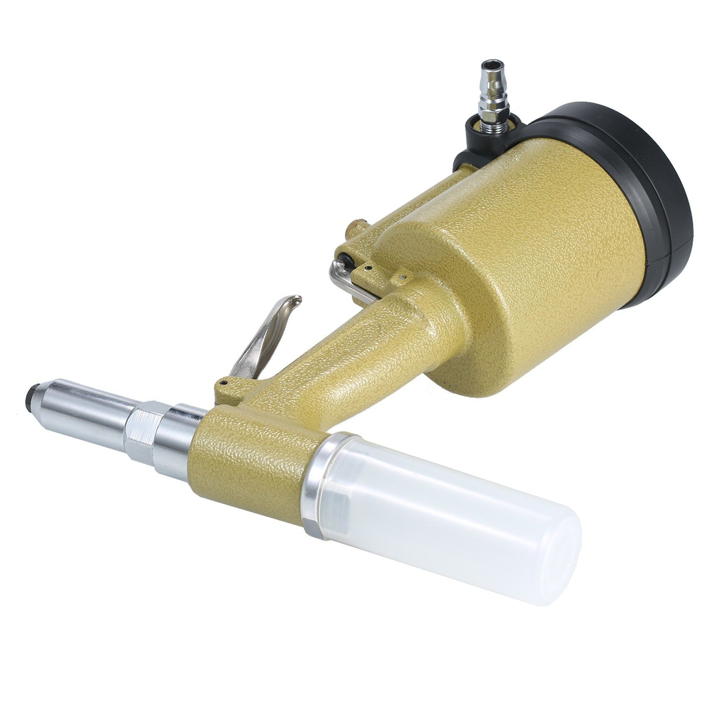 Industrial Pneumatic Rivet Gun Heavy Duty Air Riveter Gun Self-plugging Riveting Tool with 4 Nosepieces - Type 2/Gold