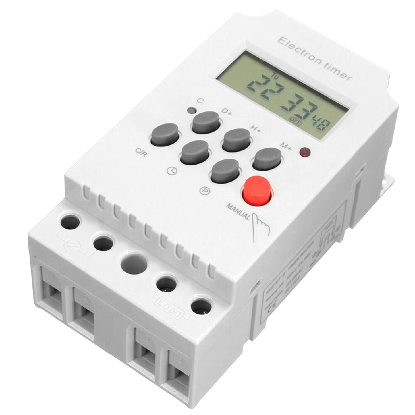 Digital Programmable Timer LCD Display Clock AC 220V 25A Din Rail Electronic Timer Time Switch Controller