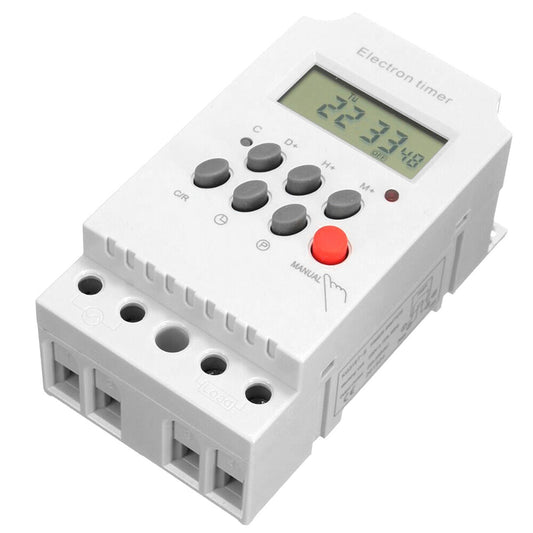 Digital Programmable Timer LCD Display Clock AC 220V 25A Din Rail Electronic Timer Time Switch Controller
