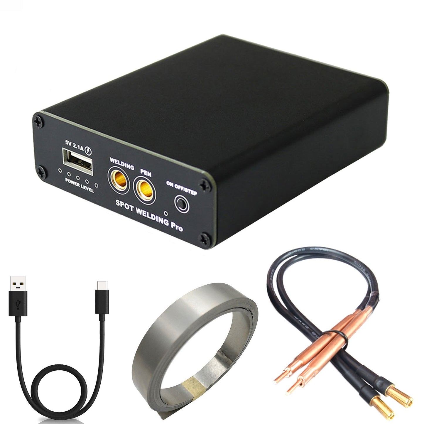 Adjustable Portable DIY Mini Spot Welder 5 Gears Handheld Spot Welding Machine Fast Charge Lithium Battery with Spot Welding Pen Nickel Sheet Charging Cable