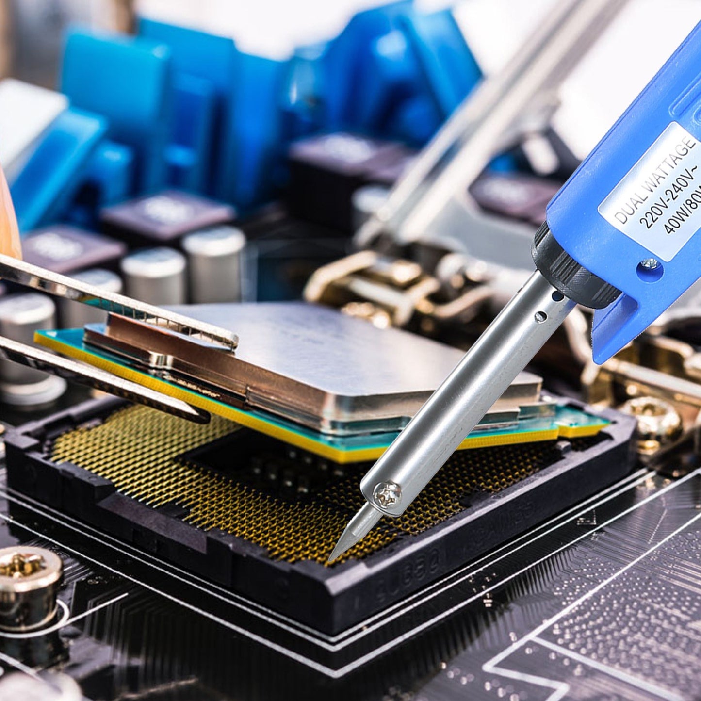 Double Power Electric Soldering Iron High Hardness Gun Type Electric Soldering Iron Power Soldering Iron Gun 40W/80W Adjustable