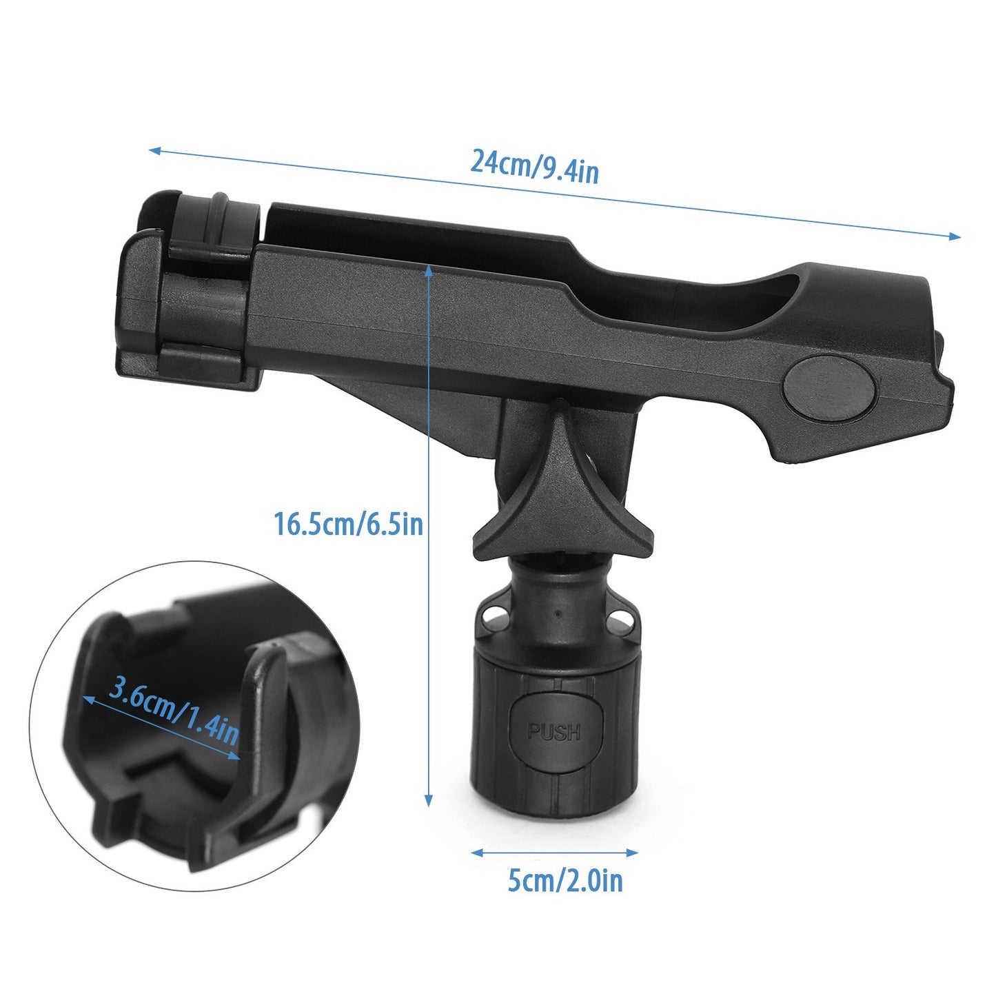 Fishing Rod Holder Bracket Adjustable Track Mounted Rod Holder for Boat Fishing Kayak Rail Tracks - 1Pc