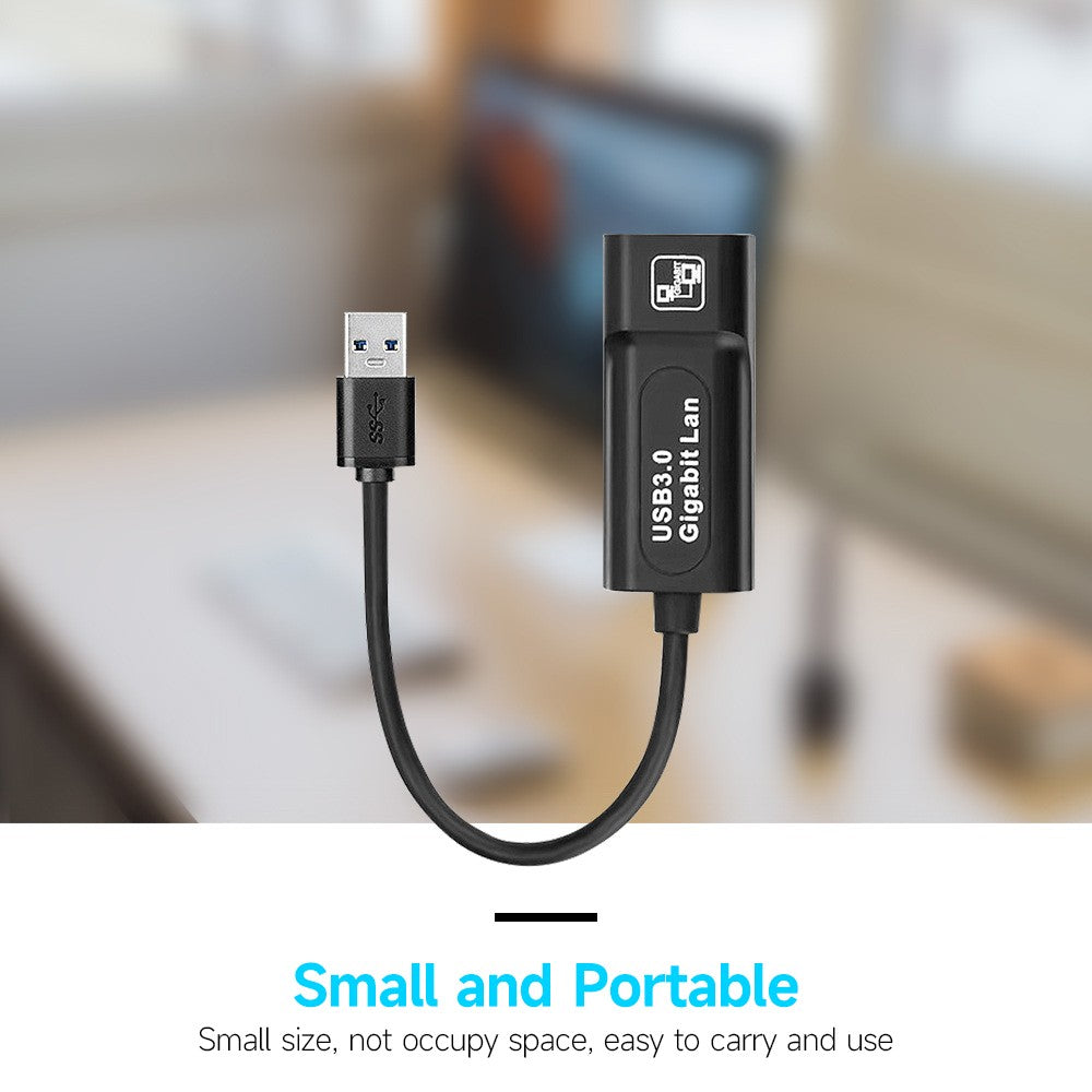 USB 3.0 Hub Ethernet Adapter to RJ45 Gigabit Network Converter for Windows Win7/Win8/Win10/Vista, Mac OS, Linux