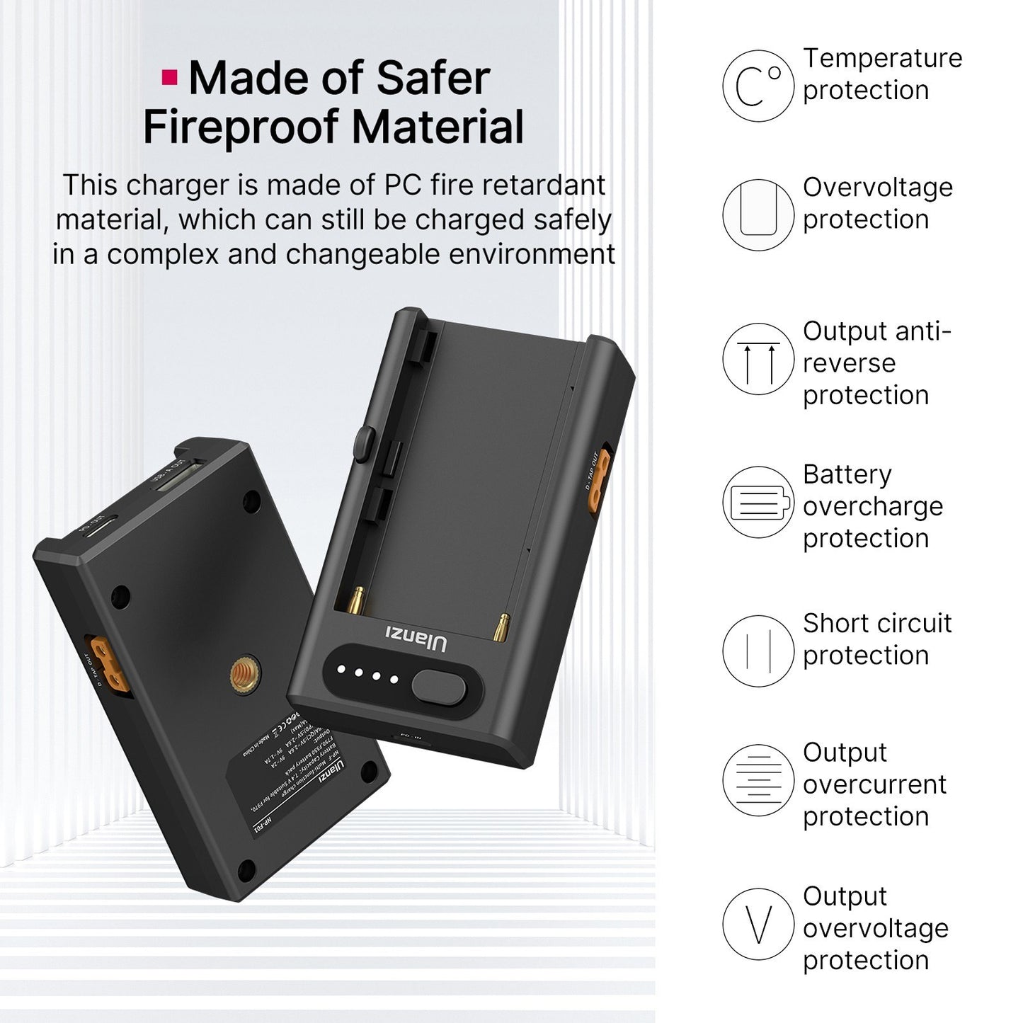 ULANZI NP-F01 Camera Battery Charger Multi-functional  Adapter for F550/F750/F970 NP-F Batteries 22W Bi-directional Quick Charger with Type-C PD Input &amp; Output/ USB-A &amp; D-TAP Outputs