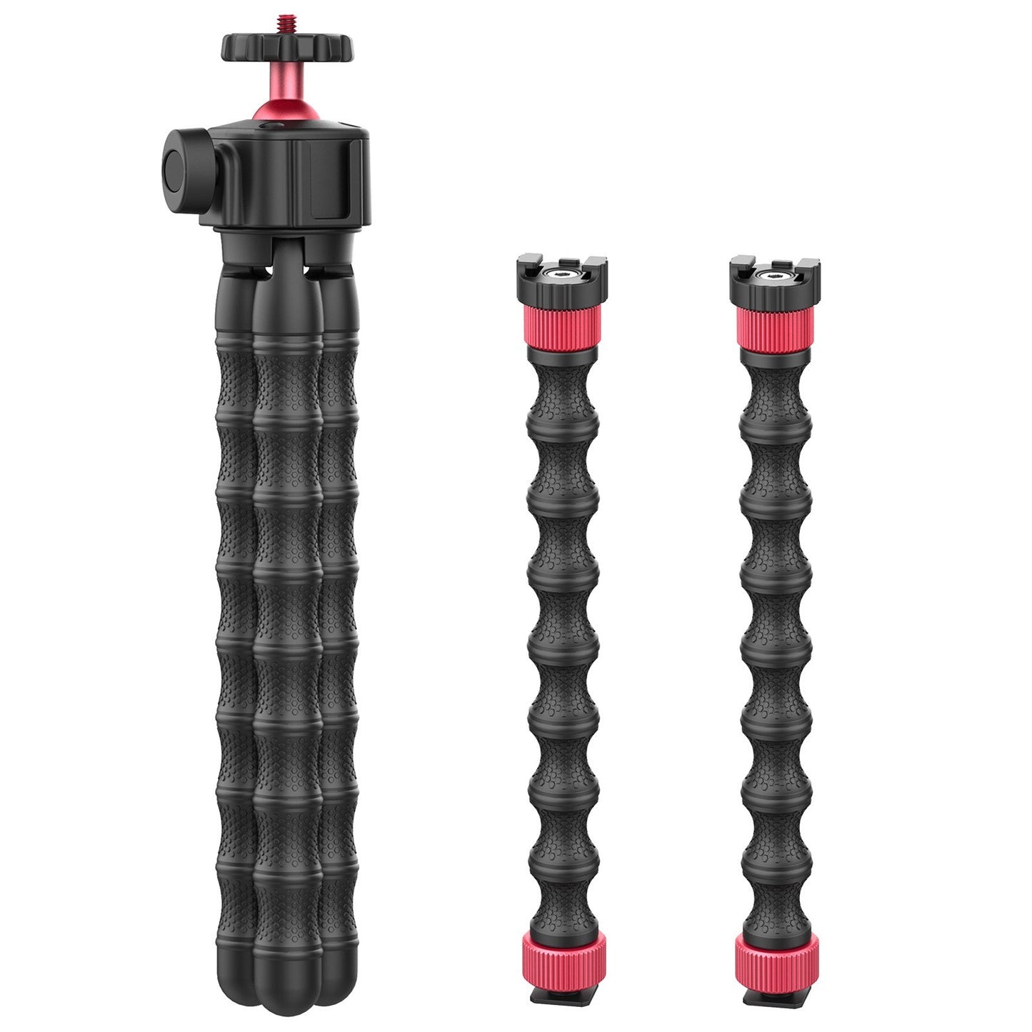 ULANZI MT-52 1/4 Inch Screw Cold Shoe Mount Flexible Tripod Stand with Dual Extension Arms Bracket Rotatable Ballhead for Smartphone Camera Vlog Selfie Live Streaming