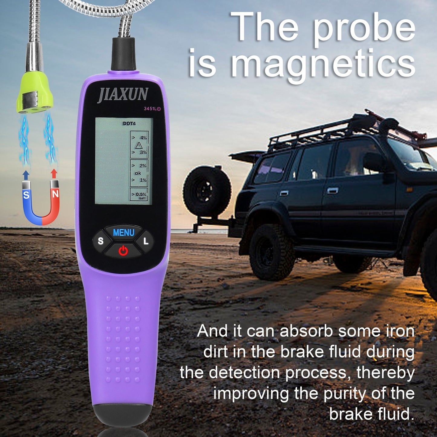 Handheld Portable Brake Fluid Tester with Large Display Automotive Brake Fluid Testing Tool Practical Household Auto Repairs Vehicle Inspection Maintenance Tool