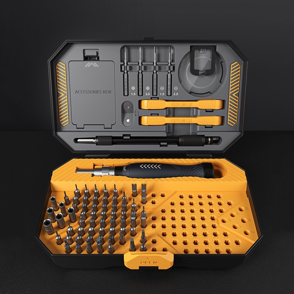 JAKEMY 145Pcs Multifunctional Screwdriver Bits Socket Set Portable High Precision Drive Socket Set Premium H4x28mm CR-V Alloy Steel Bits Kit with Magnetic Soft Pad for Home Electronics Maintenance