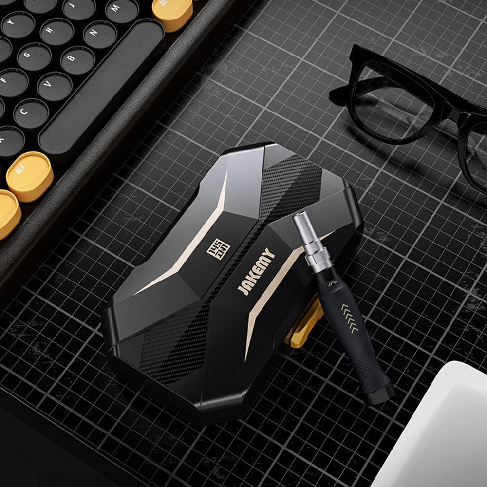 JAKEMY 145Pcs Multifunctional Screwdriver Bits Socket Set Portable High Precision Drive Socket Set Premium H4x28mm CR-V Alloy Steel Bits Kit with Magnetic Soft Pad for Home Electronics Maintenance