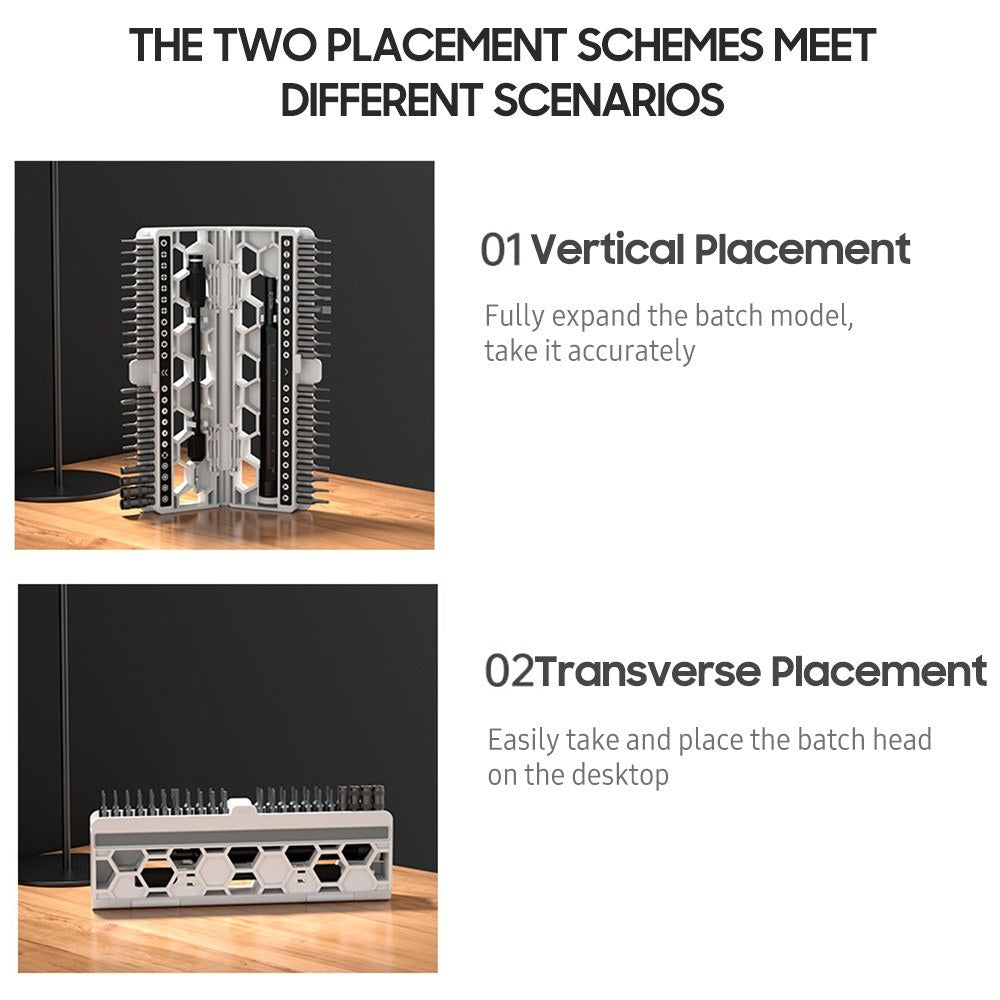 JAKEMY 47Pcs / Set Multifunctional Screwdriver Bits Socket Set High Precision Drive Socket Set H4x28mm Bits CR-V Alloy Steel Bits Kit with Magnetic Soft Pad for Home - White
