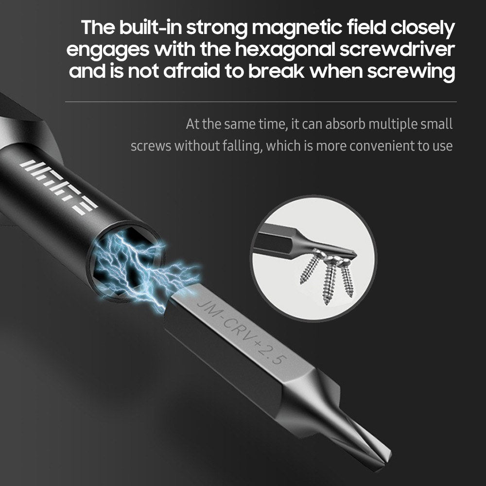 JAKEMY 47Pcs / Set Multifunctional Screwdriver Bits Socket Set High Precision Drive Socket Set H4x28mm Bits CR-V Alloy Steel Bits Kit with Magnetic Soft Pad for Home - White