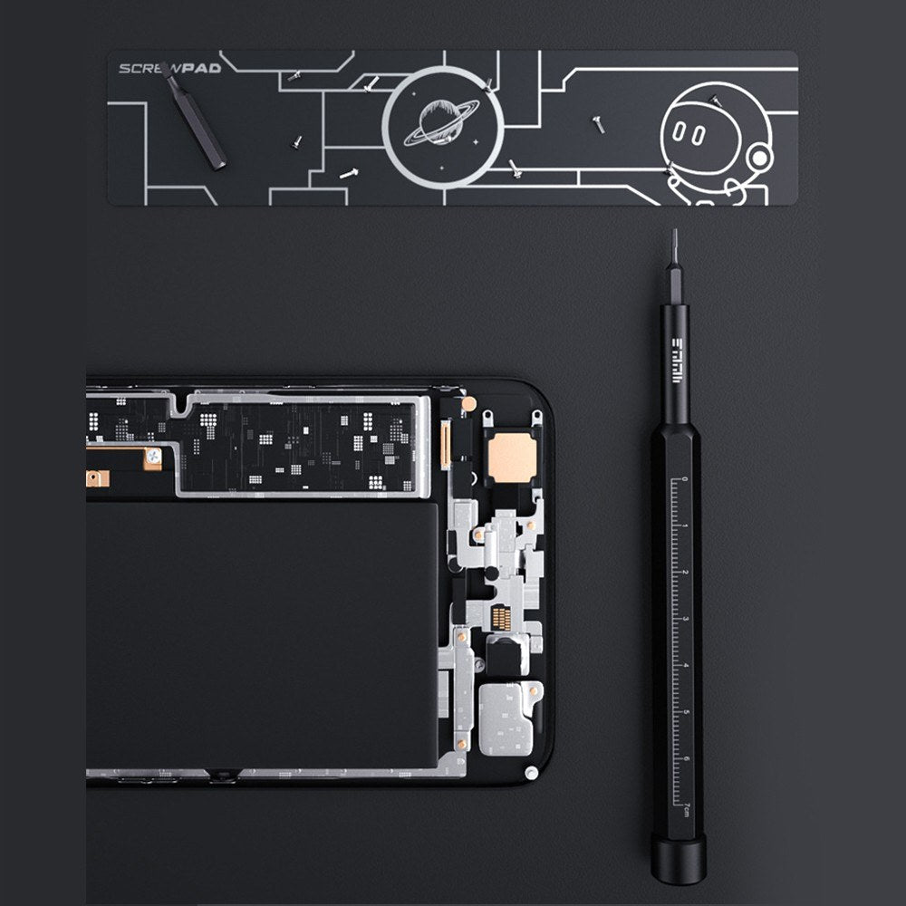 JAKEMY 47Pcs / Set Multifunctional Screwdriver Bits Socket Set High Precision Drive Socket Set H4x28mm Bits CR-V Alloy Steel Bits Kit with Magnetic Soft Pad for Home - White