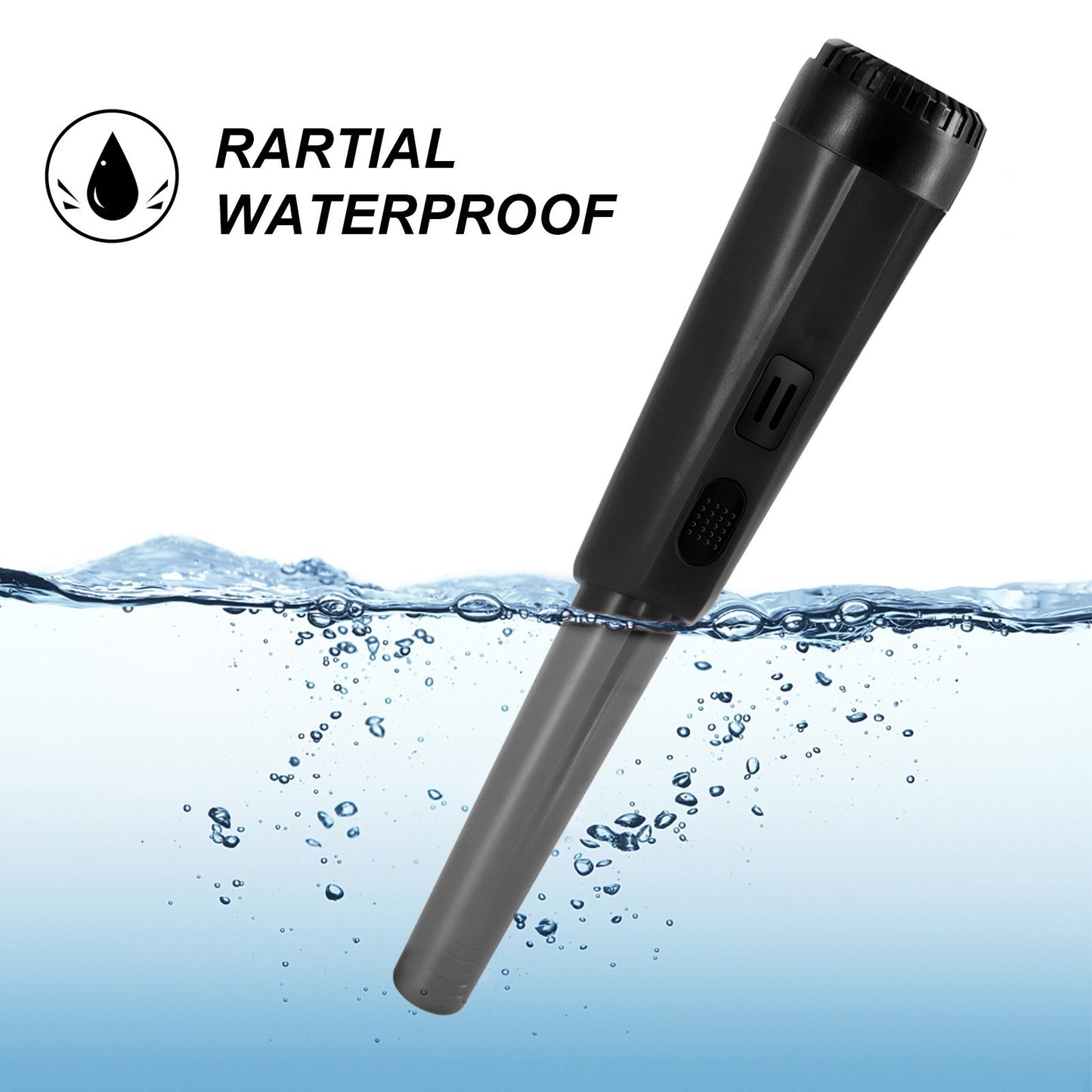 Portable Handheld Metal Pin Pointer GP-Pointers Rod Detector Underground Wiring Detector 360-Degree Search Gold Finder Bolt Finder with Spring Buckle/Wrist Guard/Waterproof Bag/Battery - Black