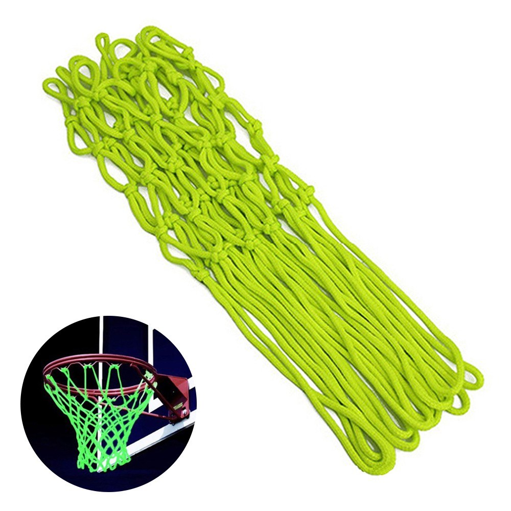Nightlight Basketball Net Luminous Outdoor Portable Sun Powered Sports Nylon Net 12 Loops Standard Size for Indoor Outdoor Rims