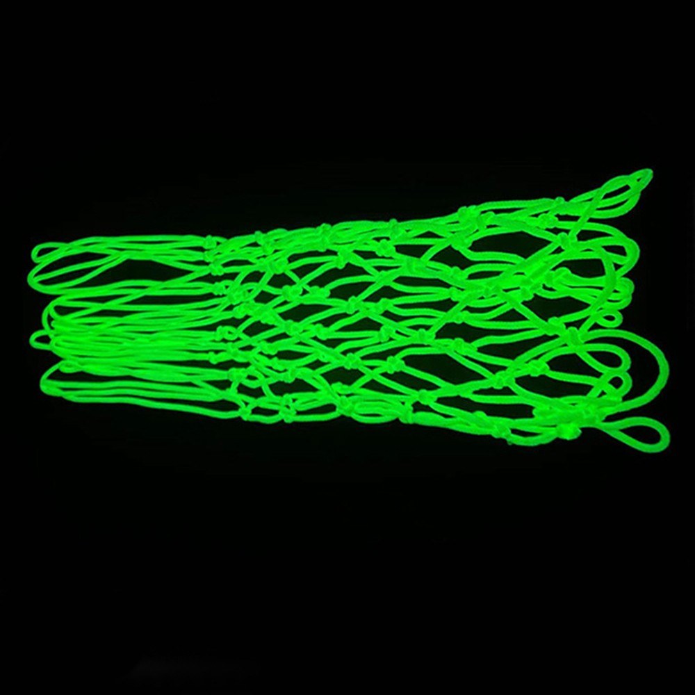 Nightlight Basketball Net Luminous Outdoor Portable Sun Powered Sports Nylon Net 12 Loops Standard Size for Indoor Outdoor Rims