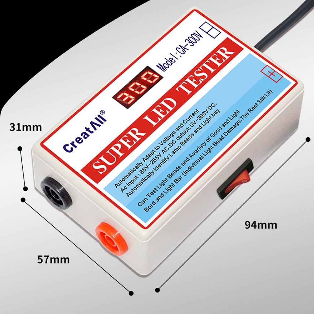 CA-300V Portable Tester for LED Lamp Beads Light Bar TV Backlight Tester Capacitance Diode Voltage Testing Tool with Switch - EU Plug