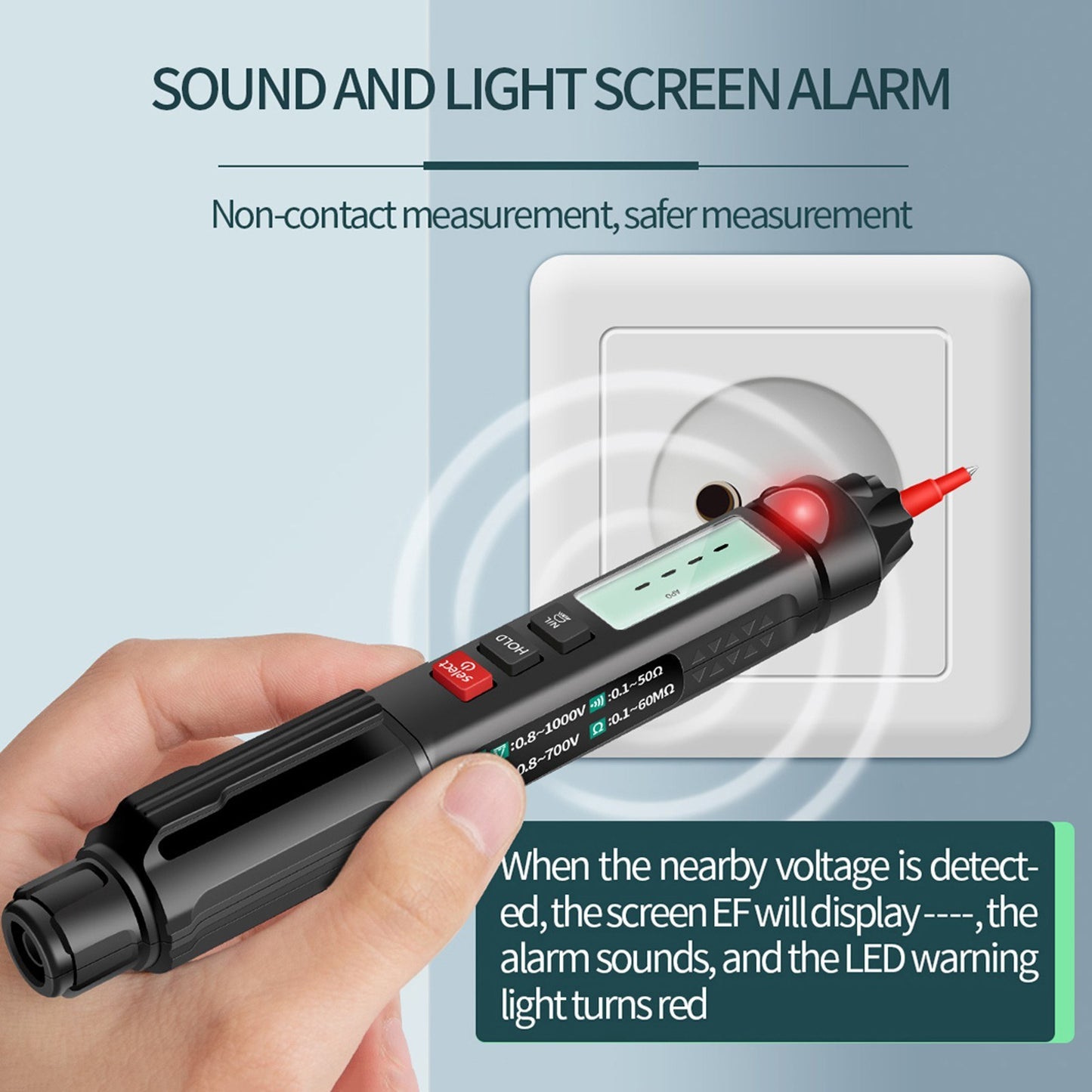 Aneng A3007 Pen Multimeter 6000 Counts Digital Voltage Tester with LCD Display Backlight Flashlight NCV Auto-off for Current Resistance Capacitance Diode Continuity Testing Tool