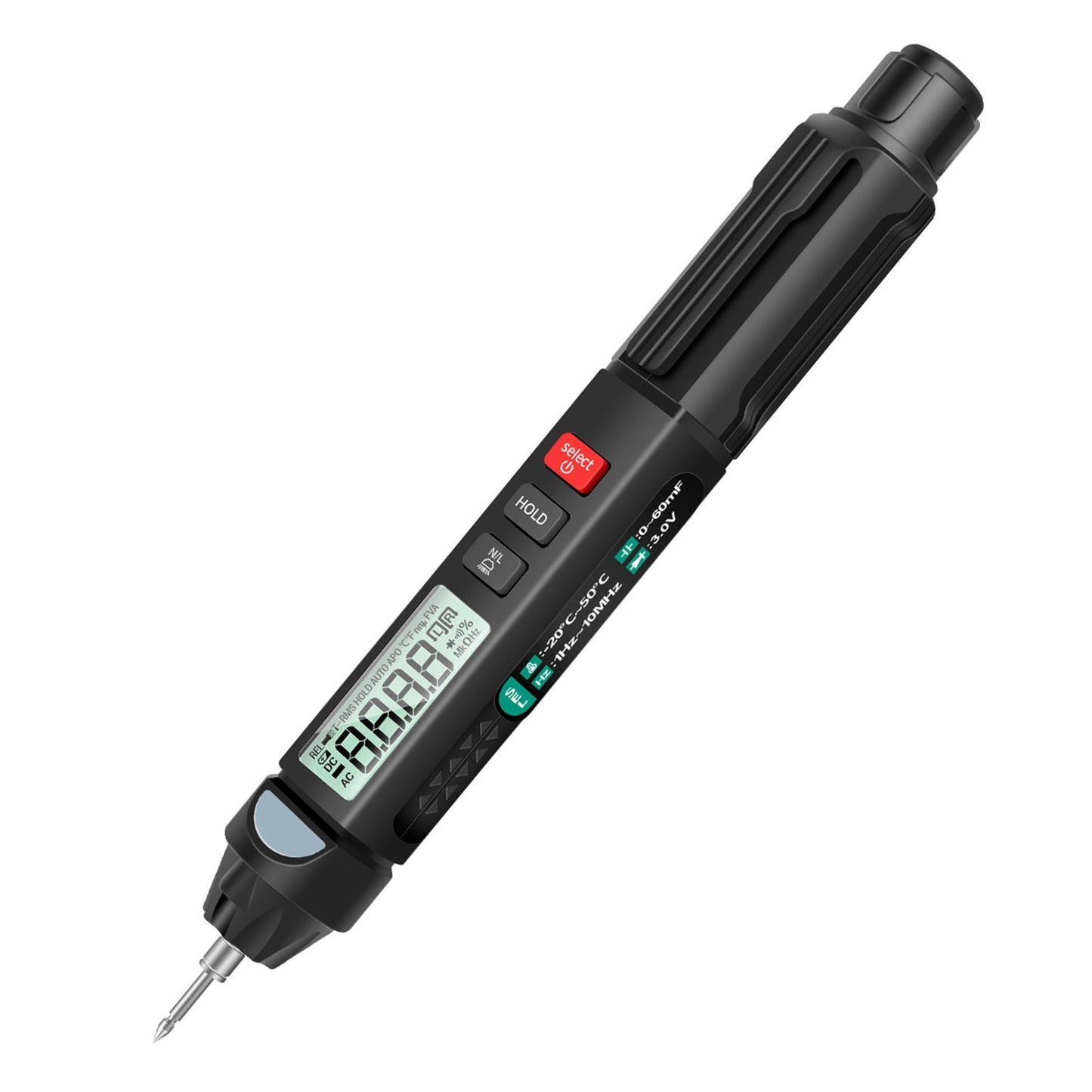 Aneng A3007 Pen Multimeter 6000 Counts Digital Voltage Tester with LCD Display Backlight Flashlight NCV Auto-off for Current Resistance Capacitance Diode Continuity Testing Tool