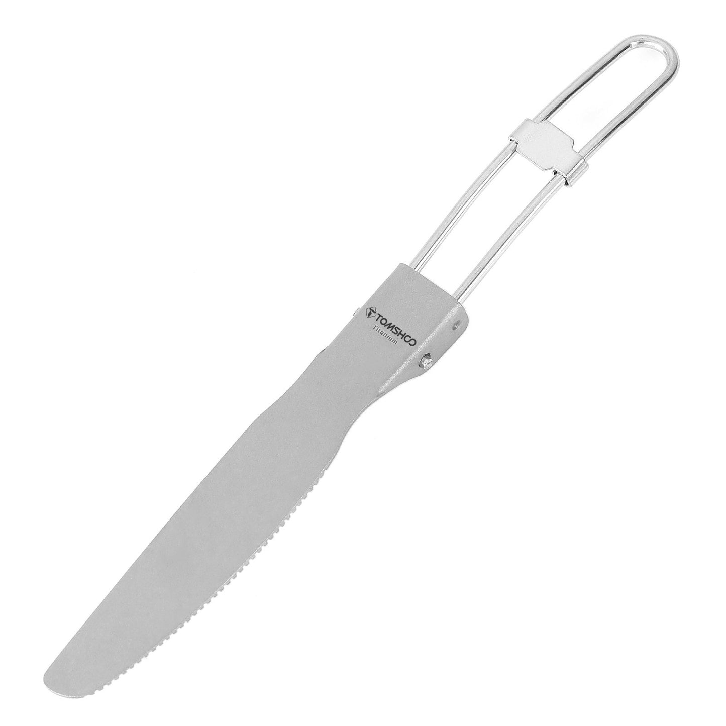 Uniqkart 3Pcs Titanium Folding Utensil Set Fork Knife Spoon Open Campfire Flatware for Camping, Backpacking, Hiking (NO FDA Certificate)