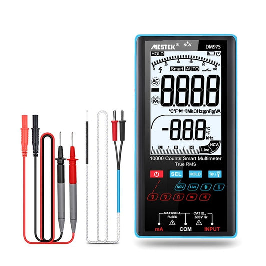 Uniqkart DM97S Digital Multimeter Portable Handheld Meter TRMS 9999 Counts Volt Meter with 3.5-inch LCD Display