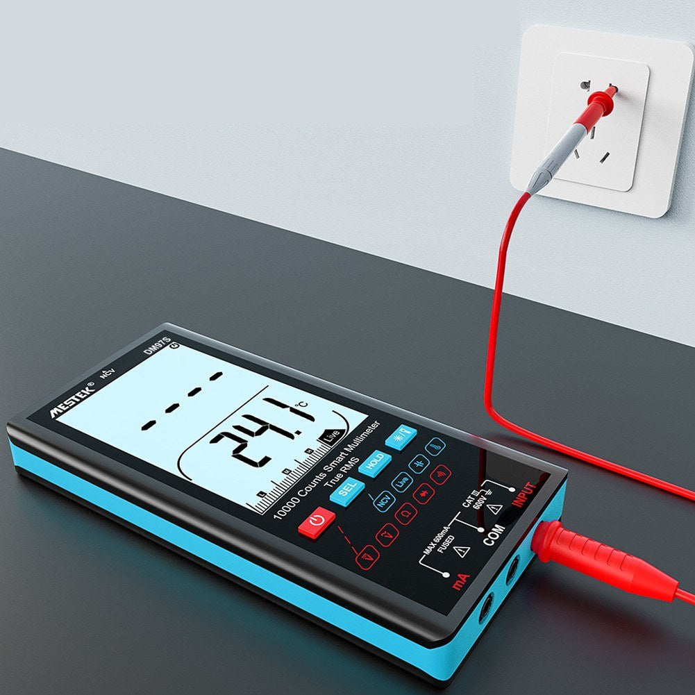 Uniqkart DM97S Digital Multimeter Portable Handheld Meter TRMS 9999 Counts Volt Meter with 3.5-inch LCD Display