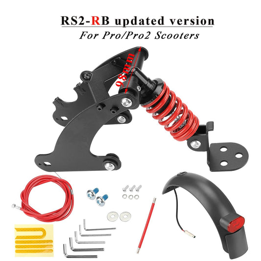 Rear Shock Absorber Rear Spring Shock Absorber Scooter Moped Rear Suspension Kit - Type 2 / Red / for Pro / Pro2 Electric Scooters