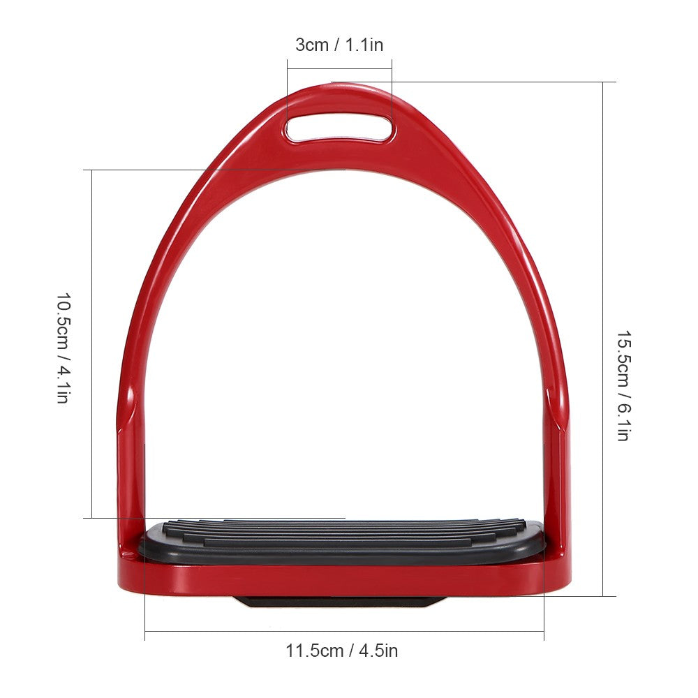 1 Pair Horse Stirrups Aluminum Safety Horse Riding Stirrup Non-Slip Equestrian Stirrups for Saddle - Red