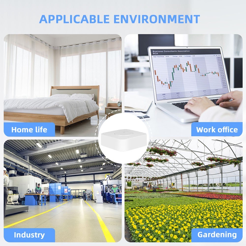 Tuya WiFi Smart Air Quality Monitor 6-in-1 PM2.5 / Formaldehyde / TVOC / CO2 / Temperature / Humidity Air Quality Tester with Real Time Display