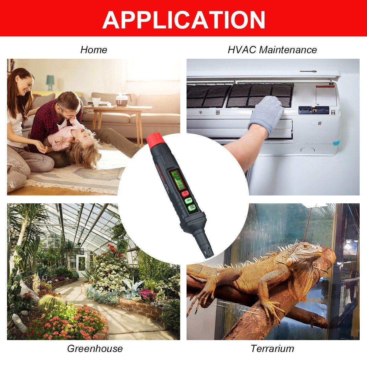 Habotest 4-in-1 High Precision Digital Psychrometer Thermo-Hygrometer Humidity Meter Pen with Dew Point and Wet Bulb Temperature