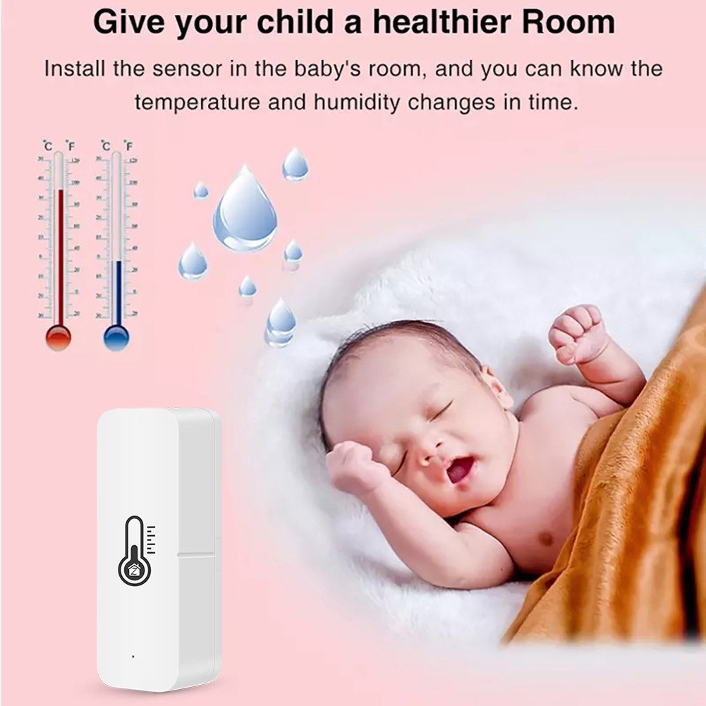 Tuya ZigBee Temperature Humidity Sensors APP Real-time Monitoring Humidity Meter Temperature Monitor Compatible with Alexa Google