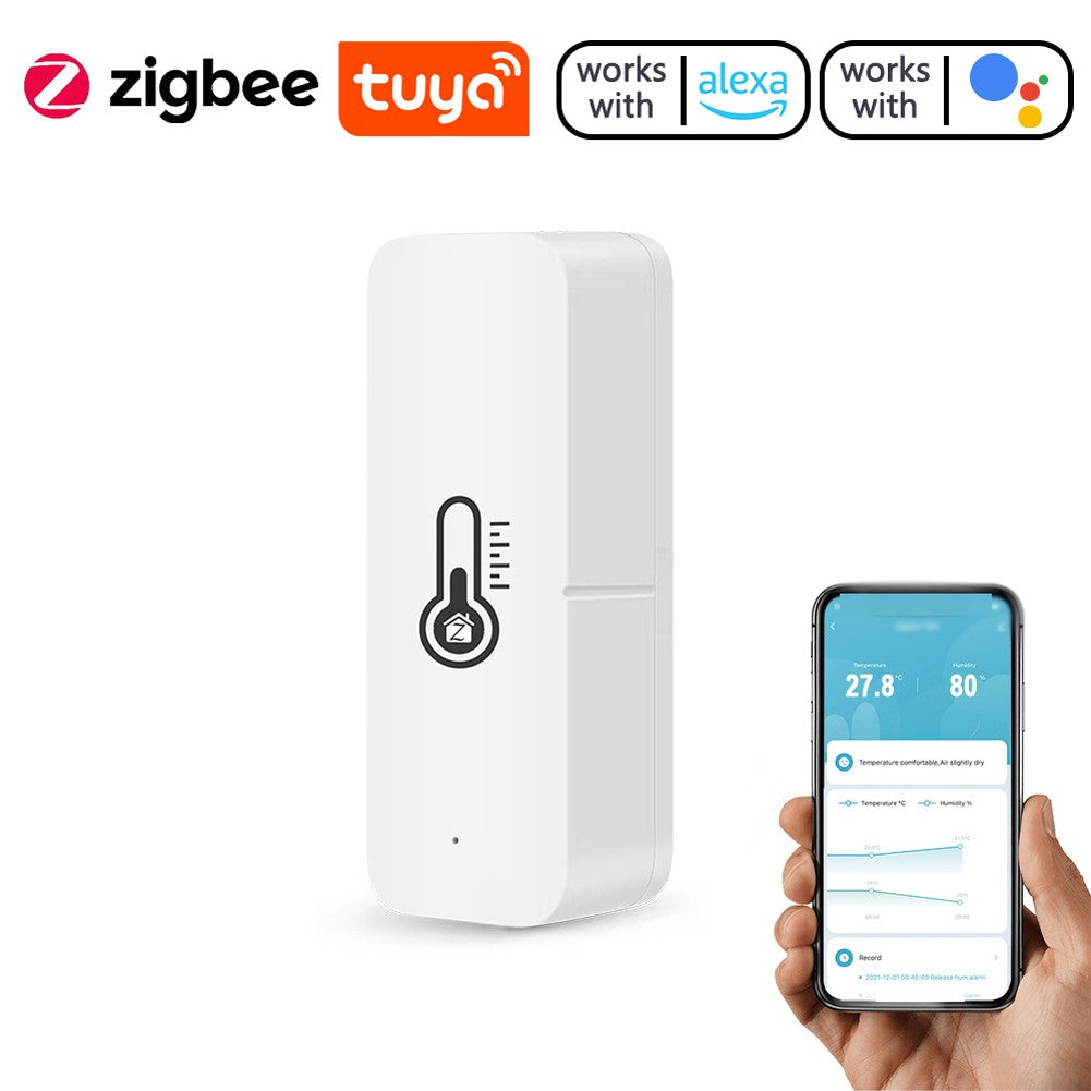 Tuya ZigBee Temperature Humidity Sensors APP Real-time Monitoring Humidity Meter Temperature Monitor Compatible with Alexa Google