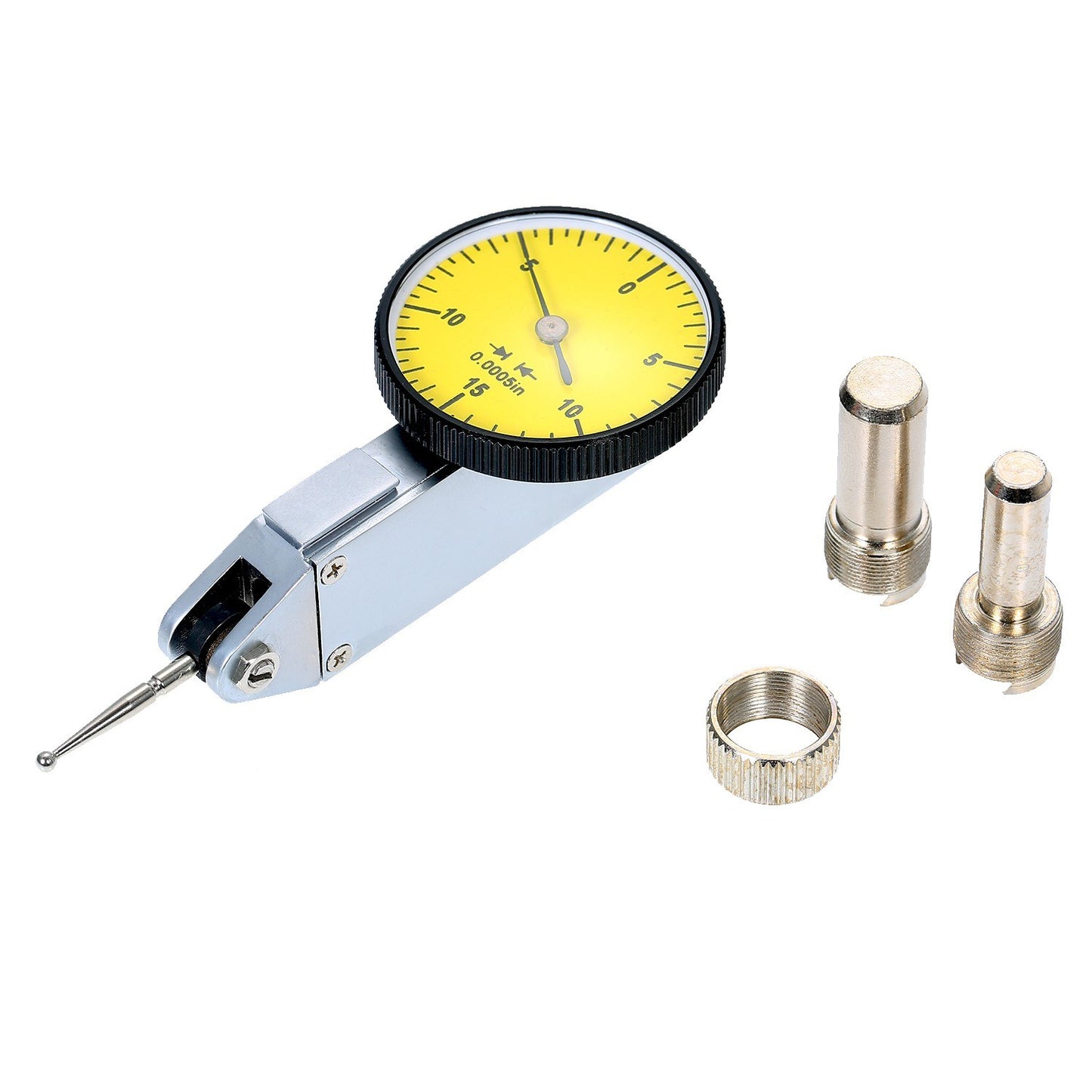 Yellow Dial Indicator 0-15-0 Reading Dial Test Indicator High Precision 0.0005in GR Meter Tool Kit Gage