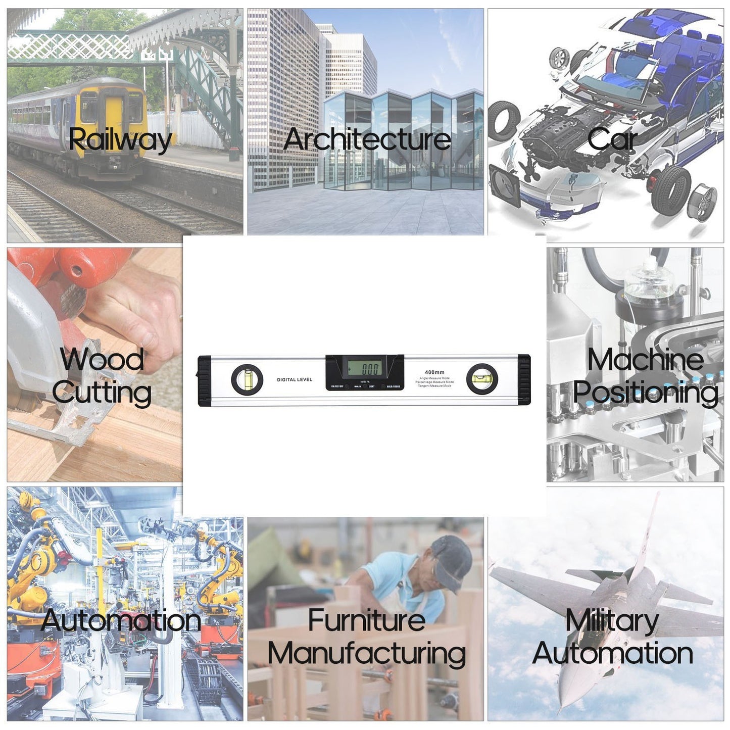 Multipurpose Laser Level Digital Angle Finder 400mm Digital Angle Protractor Spirit Level Gauge Meter