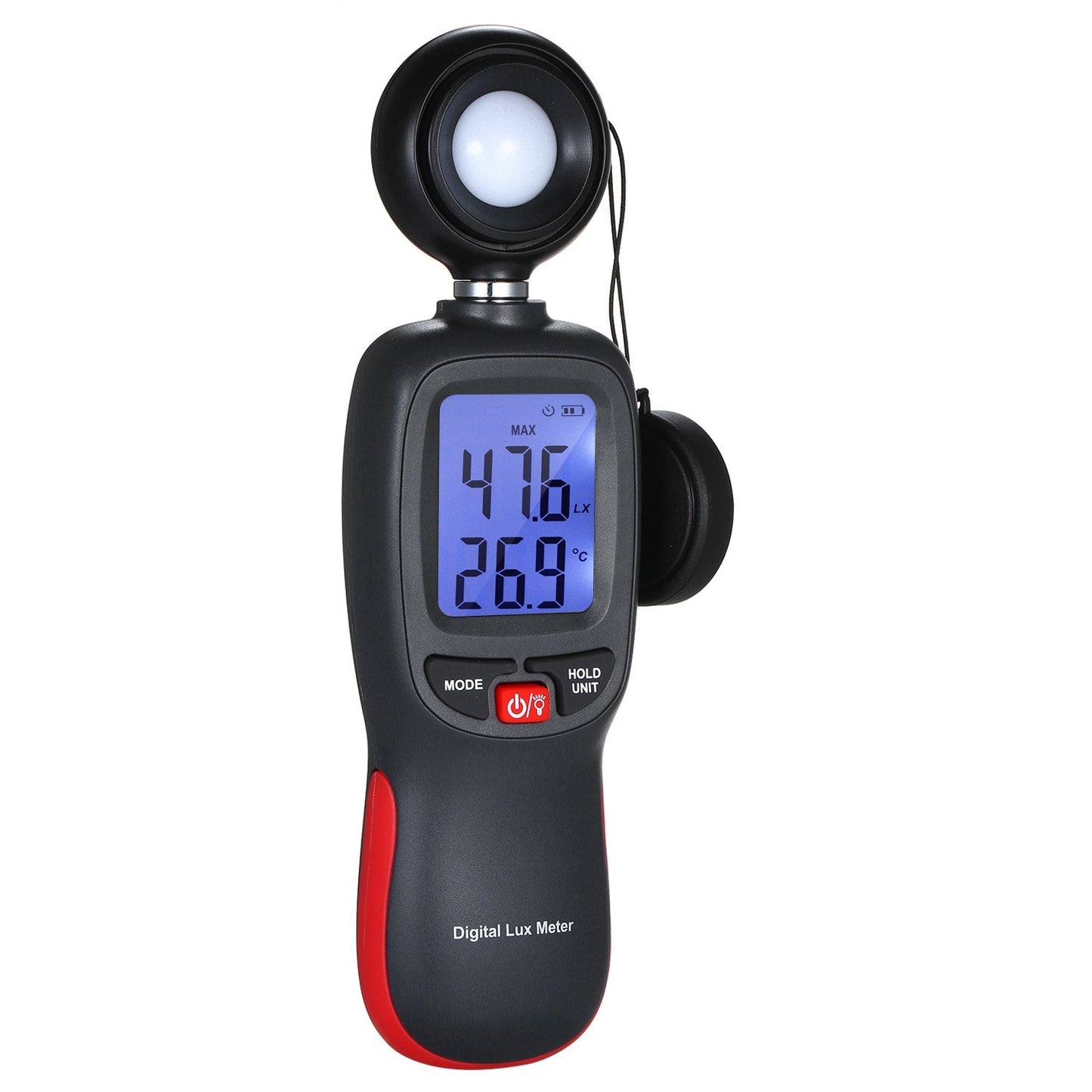 Handheld Light Meter LCD Display Digital Lux Meter with Range up to 200,000 Lux with Max / Min / Data Hold Mode