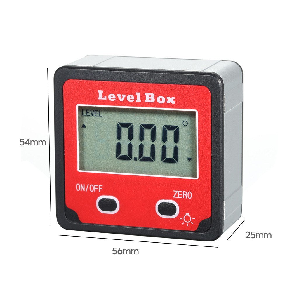 Digital Level Box Aluminum Magnetic Angle Finder Level Gauge Bevel Gage Inclinometer for Carpentry, Building, Masonry
