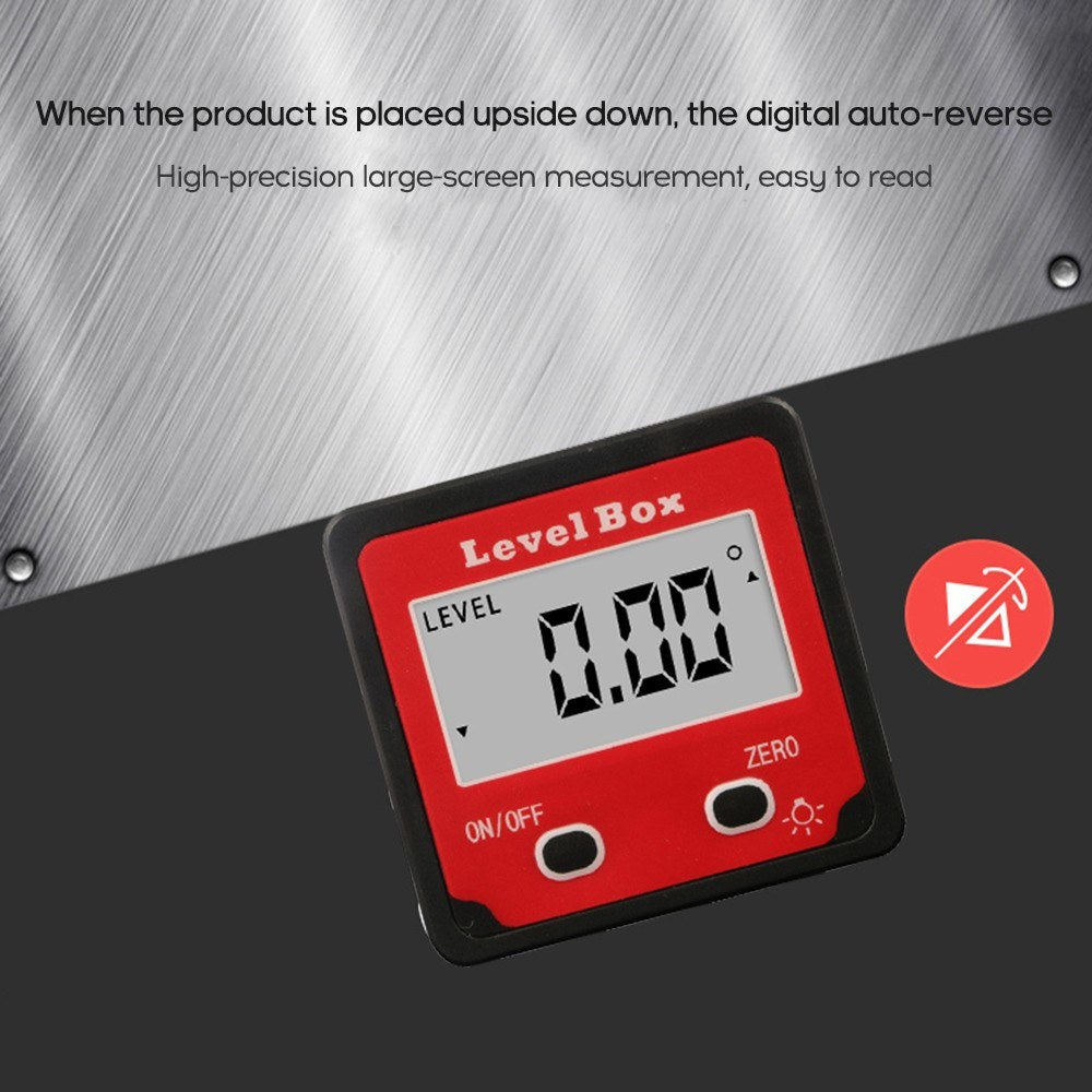 Digital Level Box Aluminum Magnetic Angle Finder Level Gauge Bevel Gage Inclinometer for Carpentry, Building, Masonry
