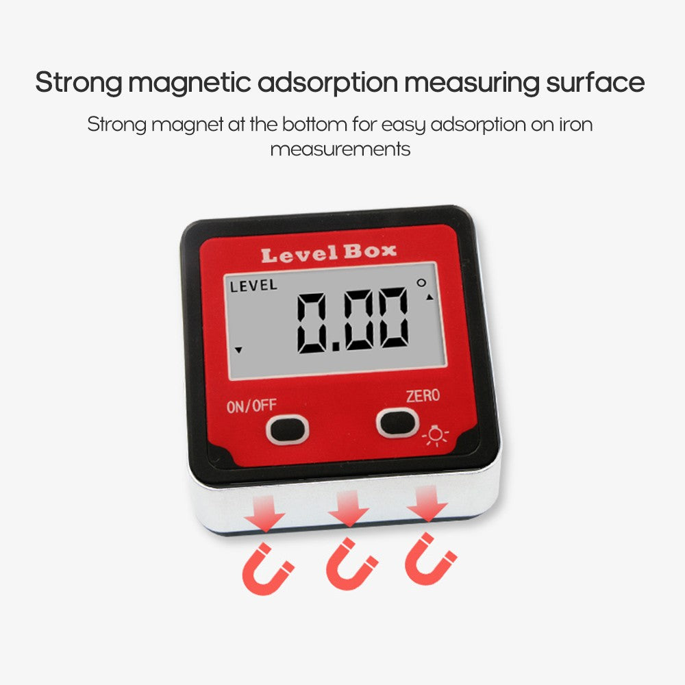 Digital Level Box Aluminum Magnetic Angle Finder Level Gauge Bevel Gage Inclinometer for Carpentry, Building, Masonry
