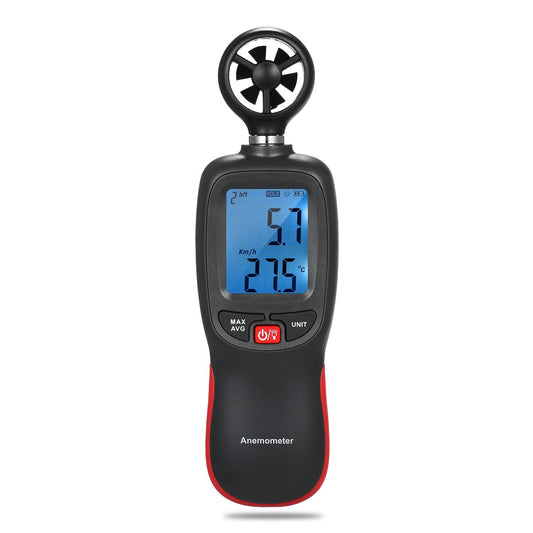 Digital Anemometer Handheld Wind Speed Meter Gauge Air Flow Velocity Measurement Thermometer with Max / Data Hold Mode