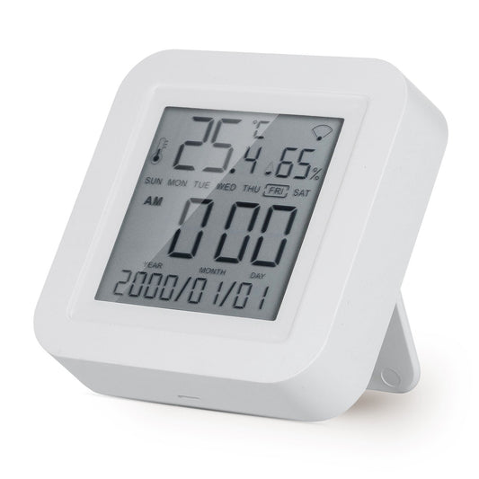 WiFi Room Thermometer Hygrometer LCD Digital Thermo-Hygrometer Humidity Monitor with Calendar