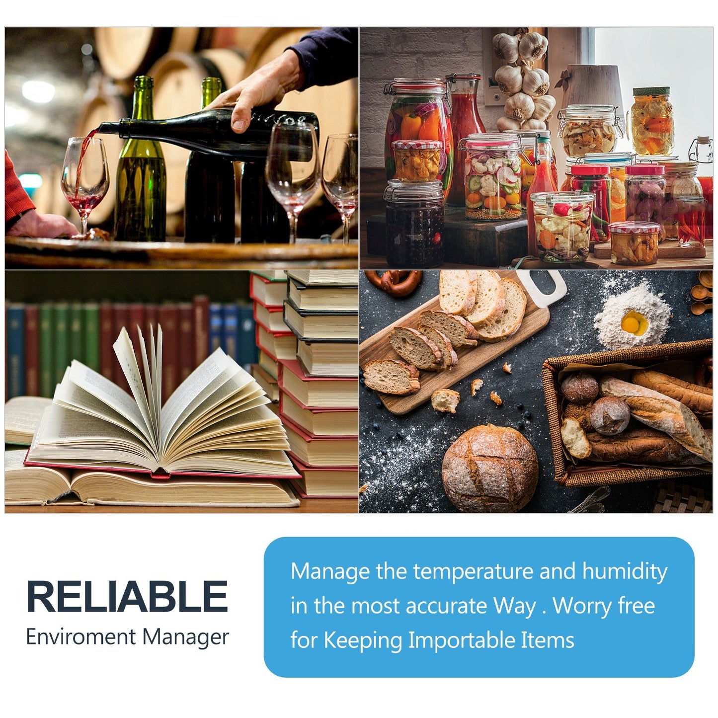 WiFi Room Thermometer Hygrometer LCD Digital Thermo-Hygrometer Humidity Monitor with Calendar