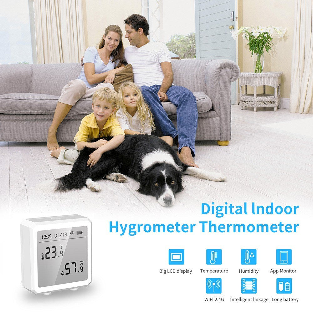 WiFi Room Thermometer Hygrometer Digital Humidity Meter Temperature Monitor Supports 2.4G WiFi