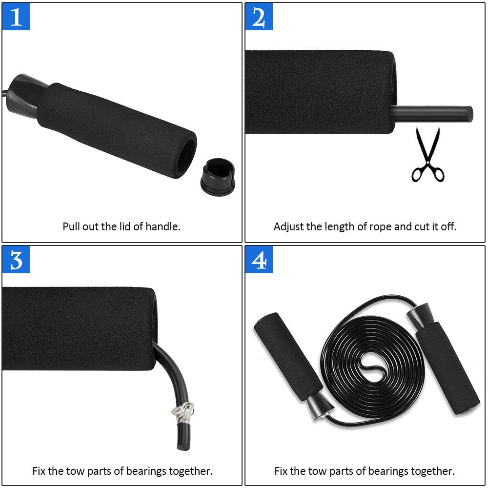 Uniqkart AB Wheel Roller Exercise Roller Wheel Kit Abs Workout Equipment with Thick Knee Pad for Home Gym Fitness - 5-in-1 / Black