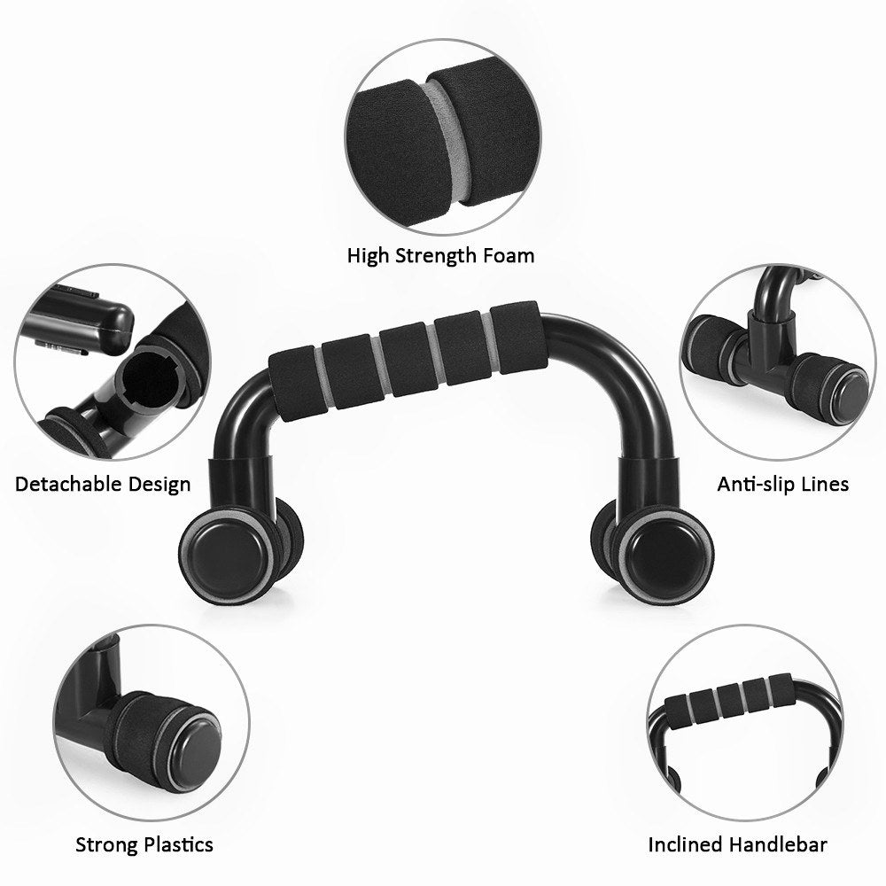 Uniqkart AB Wheel Roller Exercise Roller Wheel Kit Abs Workout Equipment with Thick Knee Pad for Home Gym Fitness - 6-in-1 / Grey