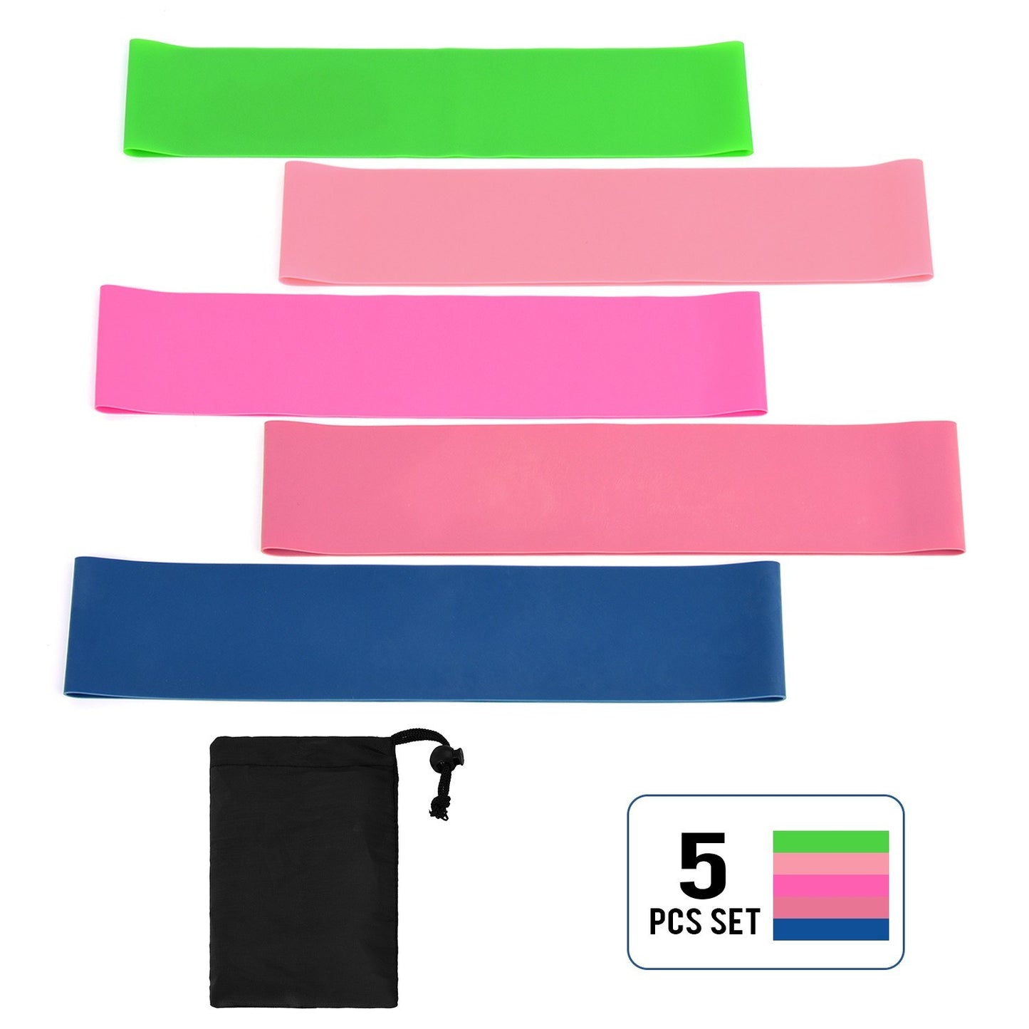 5Pcs Resistance Loop Exercise Bands Hip Booty Bands Home Workout Equipment for Strength Training, Stretching, Booty Building