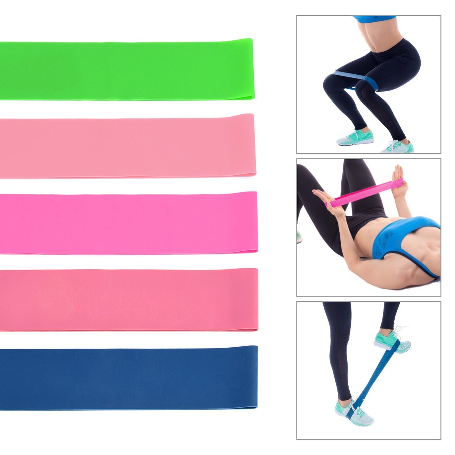 5Pcs Resistance Loop Exercise Bands Hip Booty Bands Home Workout Equipment for Strength Training, Stretching, Booty Building