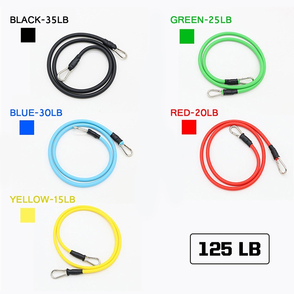 11Pcs Resistance Band Set Fitness Workout Bands with Handles, Door Anchor, Ankle Strap for Heavy Resistance Training Physical Therapy Shape Body